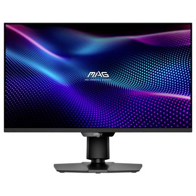Ein Computermonitor, der ein lebendiges, mehrfarbiges digitales Wellenmuster auf dem Bildschirm zeigt, mit dem Text 'MAG' in der Mitte.