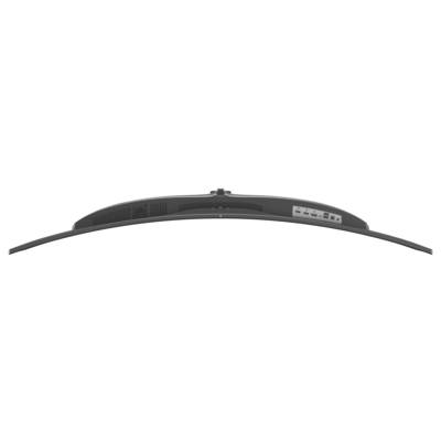 Rückansicht eines gebogenen Computermonitors mit sichtbaren Anschlüssen wie HDMI, USB und Stromverbindungen.