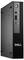 Ein schwarzer Dell Desktop-Mini-PC-Tower mit nach vorne gerichteten USB-Anschlüssen und Kopfhörerbuchse, mit einem schlanken vertikalen Design.