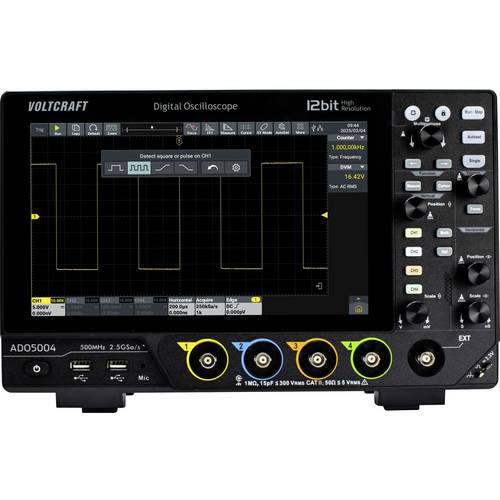 VOLTCRAFT ADO-5004 Digital-Oszilloskop 500 MHz 2.5 GSa/s 250 Mpts 12 Bit Digital-Speicher (DSO) 1 St.