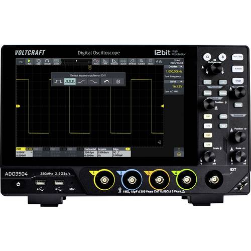 VOLTCRAFT ADO-3504 Digital-Oszilloskop 350 MHz 2.5 GSa/s 250 Mpts 12 Bit Digital-Speicher (DSO) 1 St.