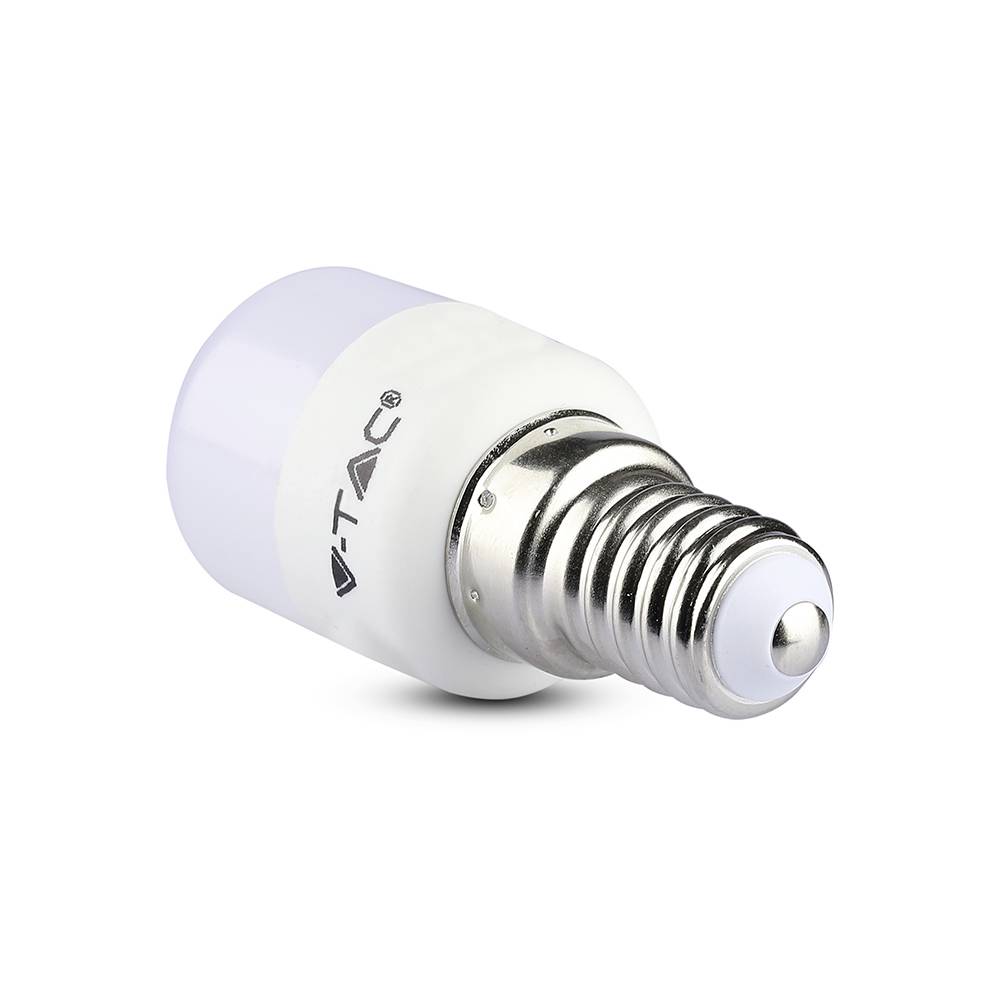 Eine weiße, kompakte LED-Lampe mit Metallgewinde-Sockel, gekennzeichnet mit 'V-TAC', entwickelt für energieeffiziente Beleuchtung.