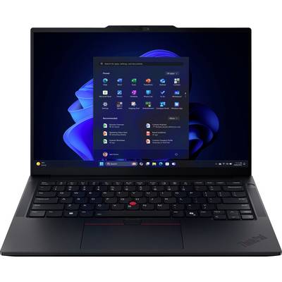 Ein Laptop, auf dessen Bildschirm das Windows 11 Startmenü zu sehen ist. Das Gerät zeigt verschiedene Anwendungssymbole und eine Suchleiste am unteren Bildschirmrand.