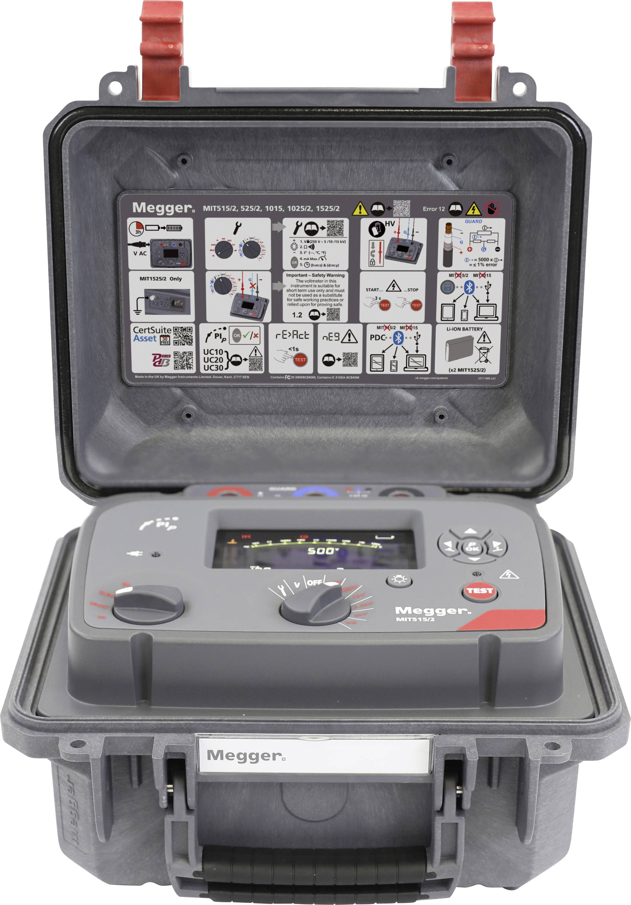 Megger MIT515/2-EU ESSENTIAL 5kV IRT 2024 PIP Misuratore di isolamento 5000 V, 10000 V 15 TΩ