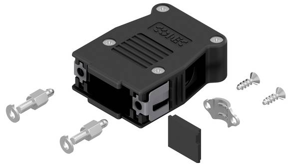 Conec SnapLock 16-003250E D-sub behuizing Aantal polen: 9 Kunststof 90 &deg;, 180 &deg; Zwart 1 stuk(s)