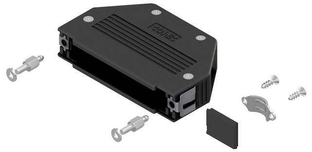 Conec SnapLock 16-003280E D-sub behuizing Aantal polen: 37 Kunststof 90 &deg;, 180 &deg; Zwart 1 stuk(s)