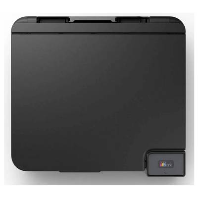 Das Bild zeigt eine Draufsicht des digitalen Bedienfelds eines schwarzen Heißluftfryers mit farbcodierter Anzeige, die darauf hindeutet, dass er wahrscheinlich ausgeschaltet ist.