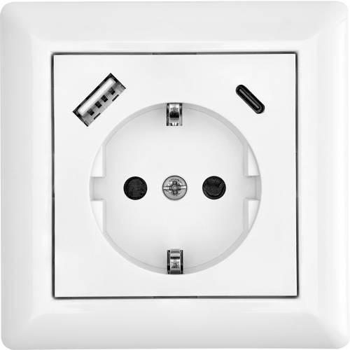 LEDmaxx USB2201 Schutzkontakt-Steckdose Weiß
