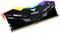 RGB DDR5 RAM-Modul mit einem farbenfrohen LED-Streifen auf der Oberseite, gekennzeichnet mit 'T-Force Delta' und 'DDR5 RGB', konzipiert für High-Performance-Computing.