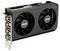 Eine Grafikkarte mit zwei Kühlventilatoren, mit der Aufschrift "ASUS GeForce RTX", mit mehreren Anschlüssen an der Seite.