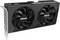 Eine schwarze Inno3D GeForce Grafikkarte mit zwei Kühlventilatoren und einem Metallgitter, entwickelt zur Verbesserung der Computergrafik-Leistung.