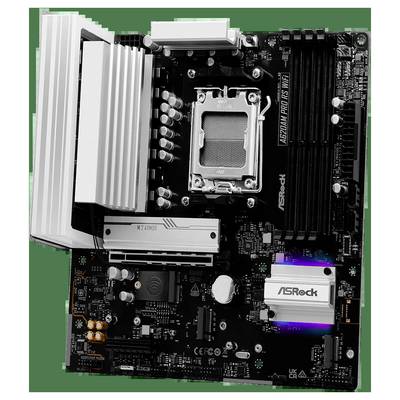 ASRock B550M PRO4 R2.0 Motherboard mit mehreren Steckplätzen für RAM, CPU und andere Komponenten in kompaktem Micro-ATX-Formfaktor.