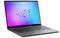 Ein schlanker, geöffneter Laptop mit einem leuchtenden Verlaufsbildschirm, auf dem das ROG-Logo zu sehen ist, vor einem weißen Hintergrund.