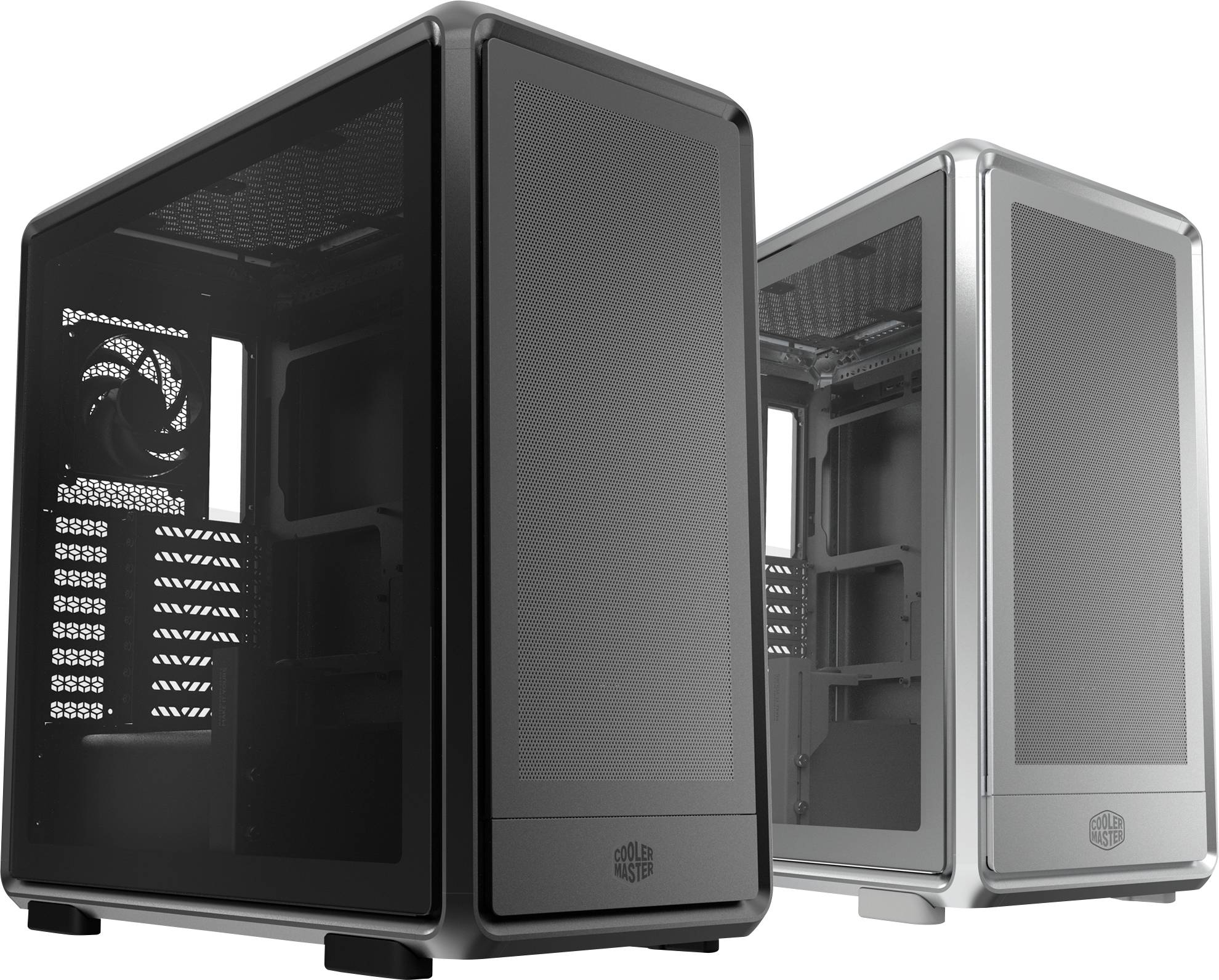 Cooler Master MasterFrame 600 Mesh Si Midi-Tower PC-Gehäuse Silber 3 Vorinstallierte LED Lüfter, Seitenfenster, Staubfil-0