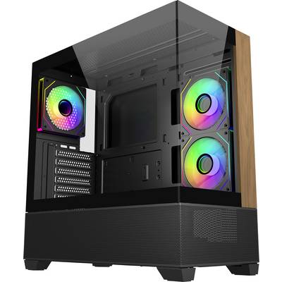 Cooler Master Elite 690 Midi-Tower PC-Gehäuse Schwarz 3 Vorinstallierte LED Lüfter, Seitenfenster-0