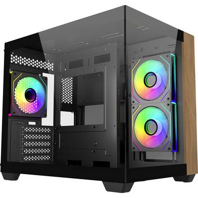 Cooler Master Elite 481 Mini-Tower PC-Gehäuse Schwarz 3 Vorinstallierte LED Lüfter, Seitenfenster-0