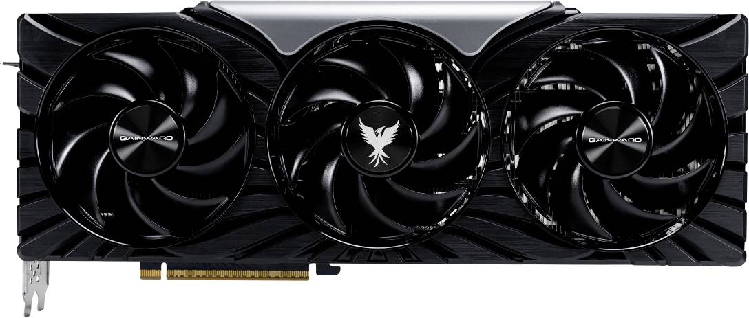 Eine Grafikkarte mit drei großen Kühlventilatoren und einem schwarzen Design, die das Aorus-Logo trägt.