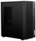 Ein schwarzer Computertower mit Lüftungsöffnung an der Seite und mehreren USB-Anschlüssen und Tasten an der Frontplatte.