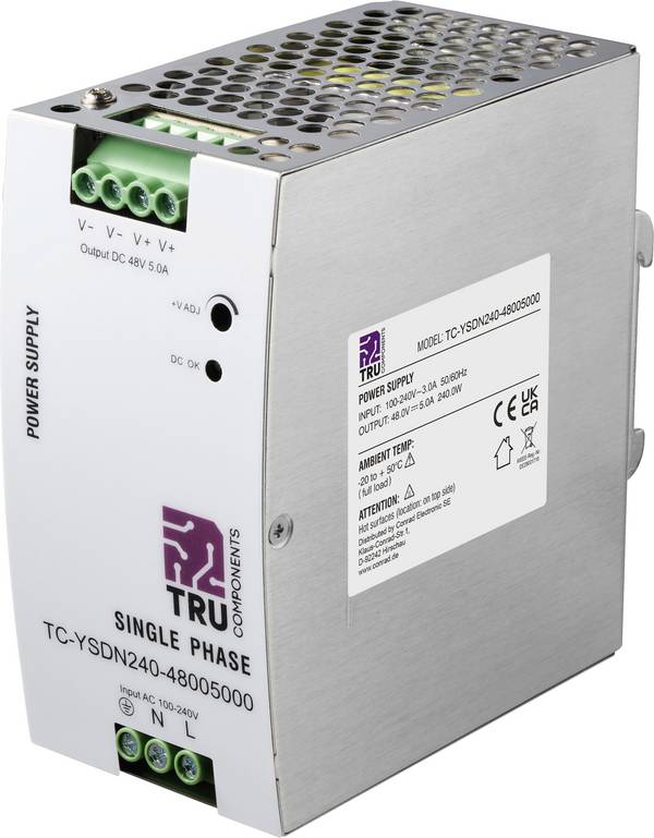 TRU COMPONENTS TC-13807996 Hutschienen-Netzteil (DIN-Rail) 48 V/DC 5 A 240 W Anzahl Ausgänge:1 x Inhalt 1 St.