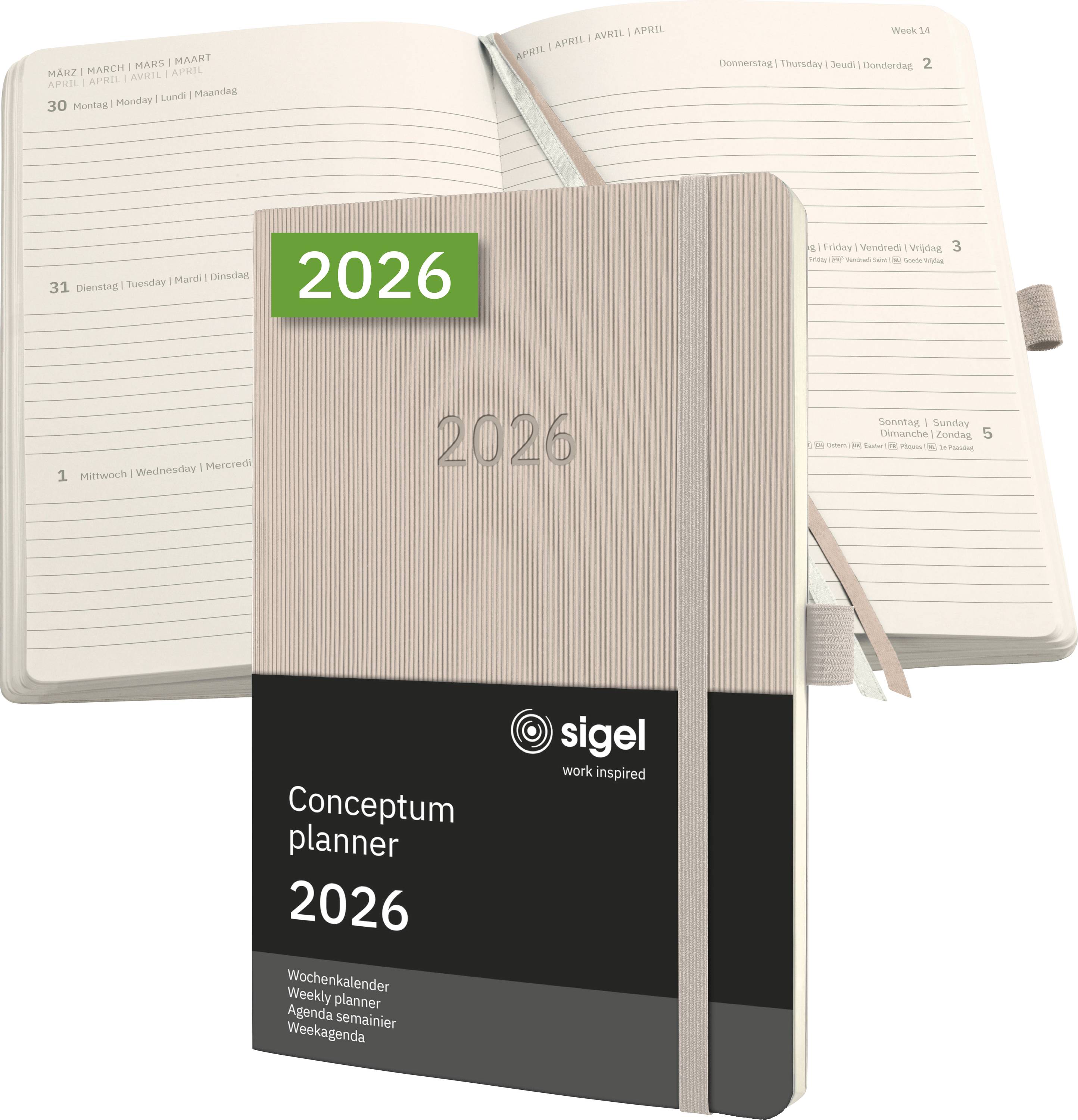 Sigel C2630 Wochenkalender Conceptum 2026 Softcover DIN A5 Taupe 192 1 St.