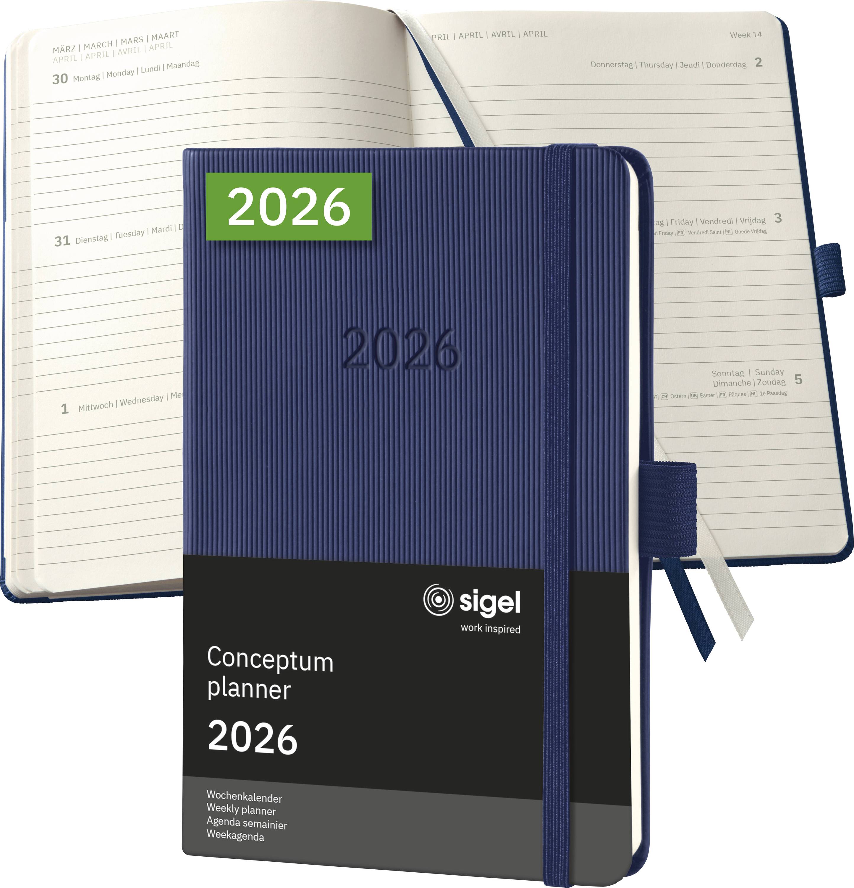 Sigel C2663 Wochenkalender Conceptum 2026 Hardcover DIN A6 Dunkelblau 1 St. Anzahl der Seiten: 176