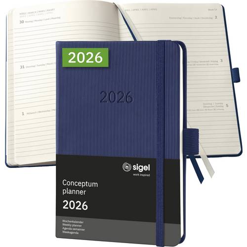 Sigel C2663 Wochenkalender Conceptum 2026 Hardcover DIN A6 Dunkelblau 1 St. Anzahl der Seiten: 176