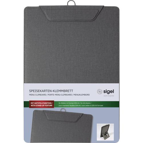 Sigel KB110 Speisekarten-Klemmbrett DIN A4 Anthrazit (B x H) 23 cm x 33 cm