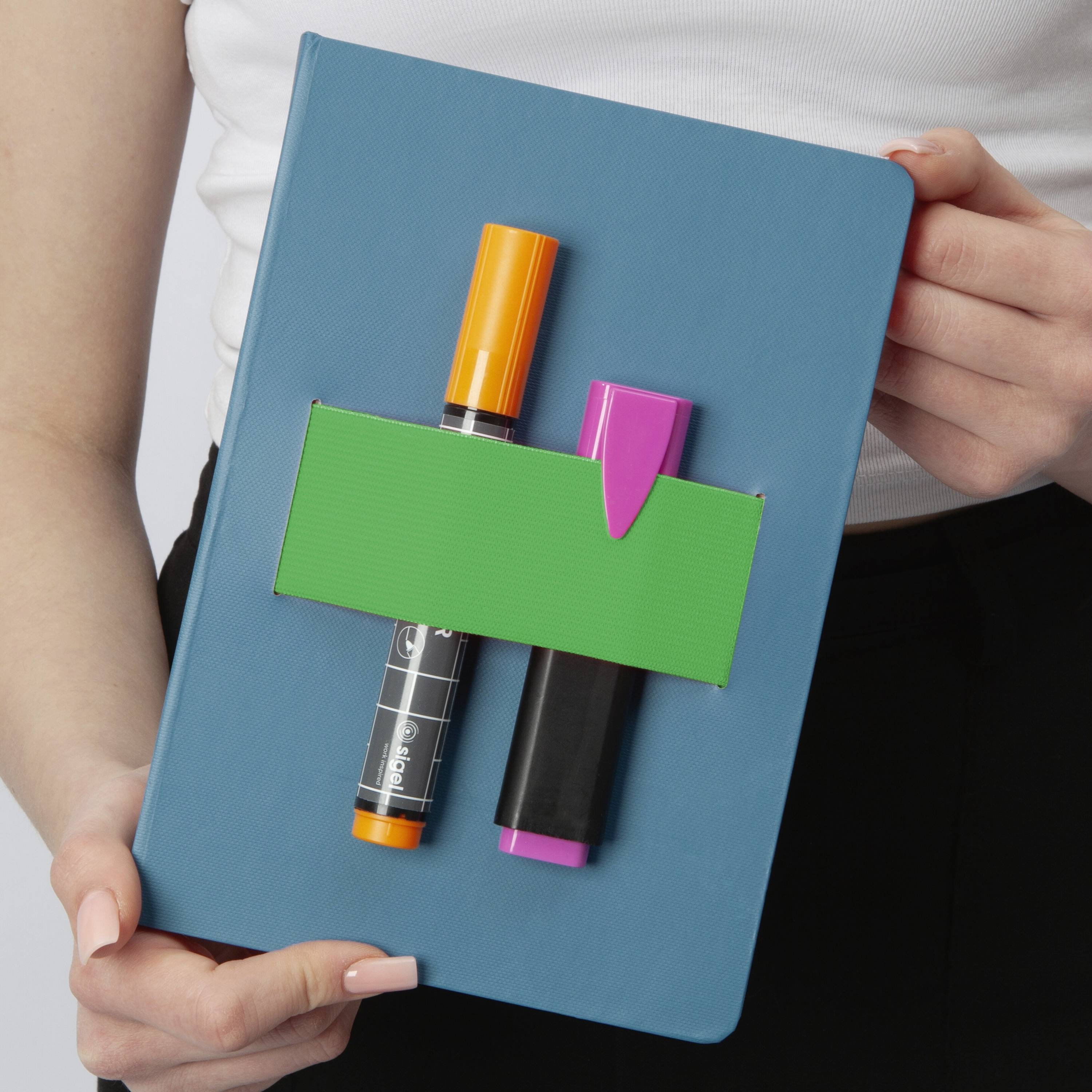 Sigel LS204 Notizbuch Linescape Hardcover DIN A5 kariert Mittelblau, Neongrün Anzahl der Blätter: 88-7