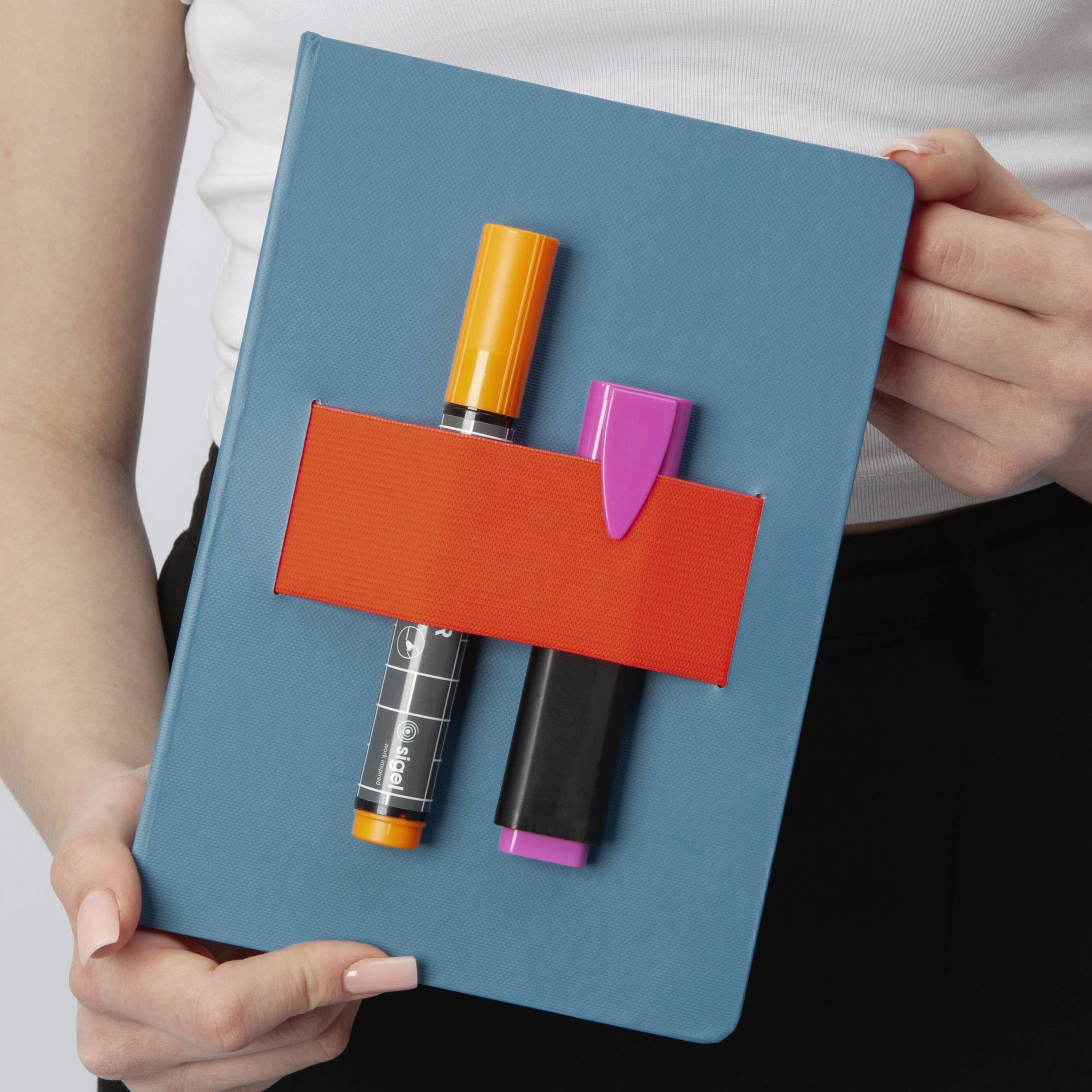 Sigel LS205 Notizbuch Linescape Hardcover DIN A5 liniert Mittelblau, Neonorange Anzahl der Blätter: 88-7