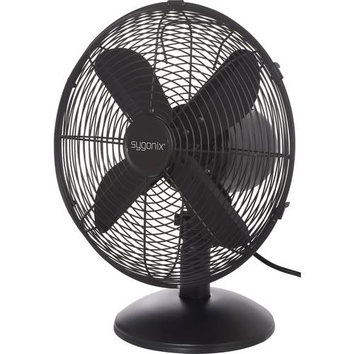 Sygonix Tischventilator 35 W (Ø x H) 335 mm x 400 mm Schwarz Oszillierend