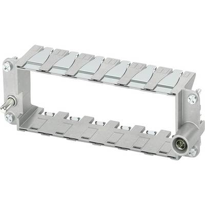 Ein rechteckiger Metall-Kabelorganizer mit mehreren Klemmen und Schrauben zum Befestigen von Kabeln, entwickelt für effizientes Kabelmanagement.