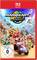 Ein farbenfrohes Videospiel-Cover für ‚Mario Kart World' auf Nintendo Switch, das Mario in einem Rennwagen zeigt, umgeben von anderen Charakteren in einer Rennszene.