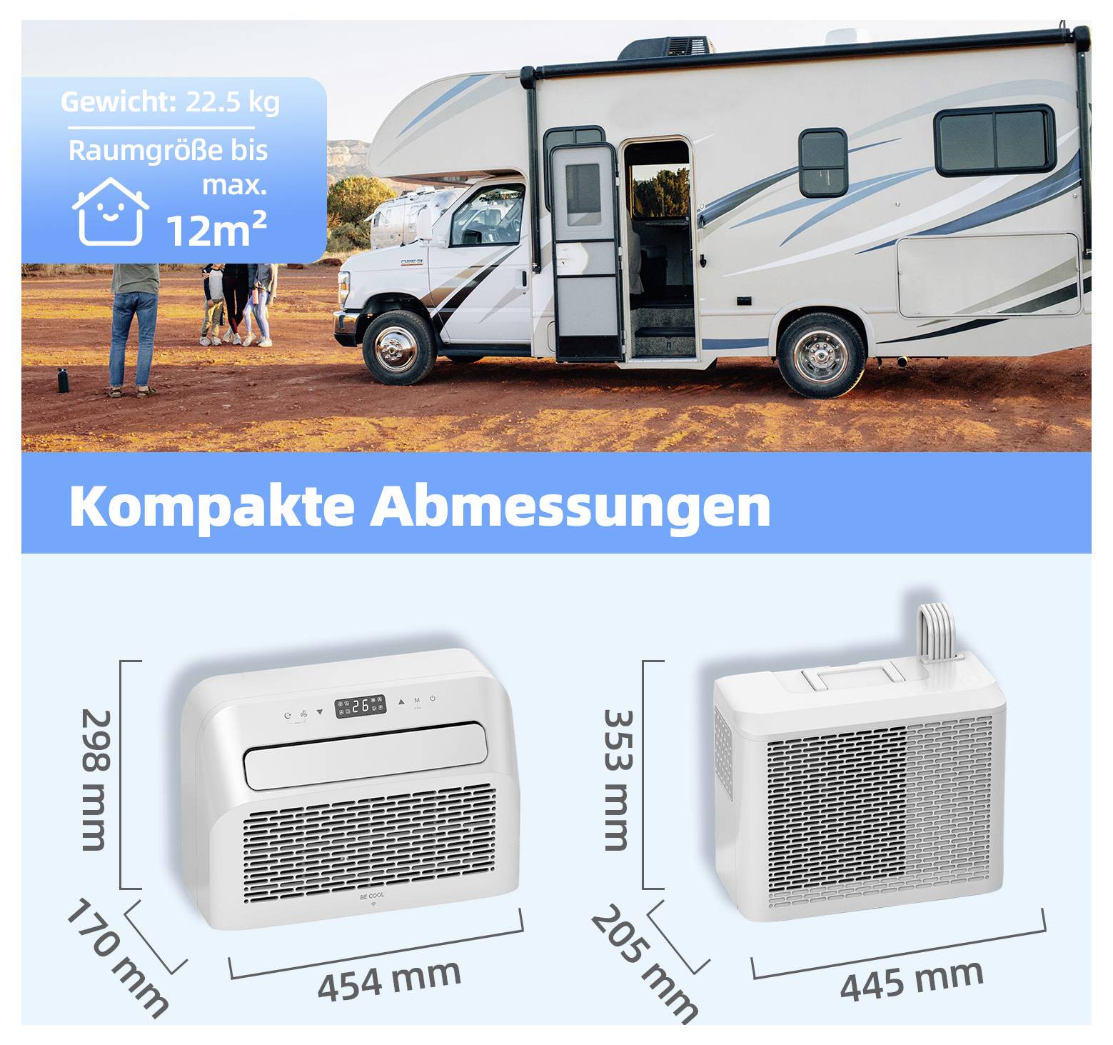 Be Cool Split-Klimagerät EEK: A (A+++ - D) 1465 W 12 m² Weiß-10