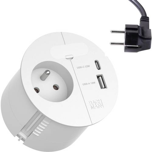 Bachmann 938.302 Tischsteckdose Weiß