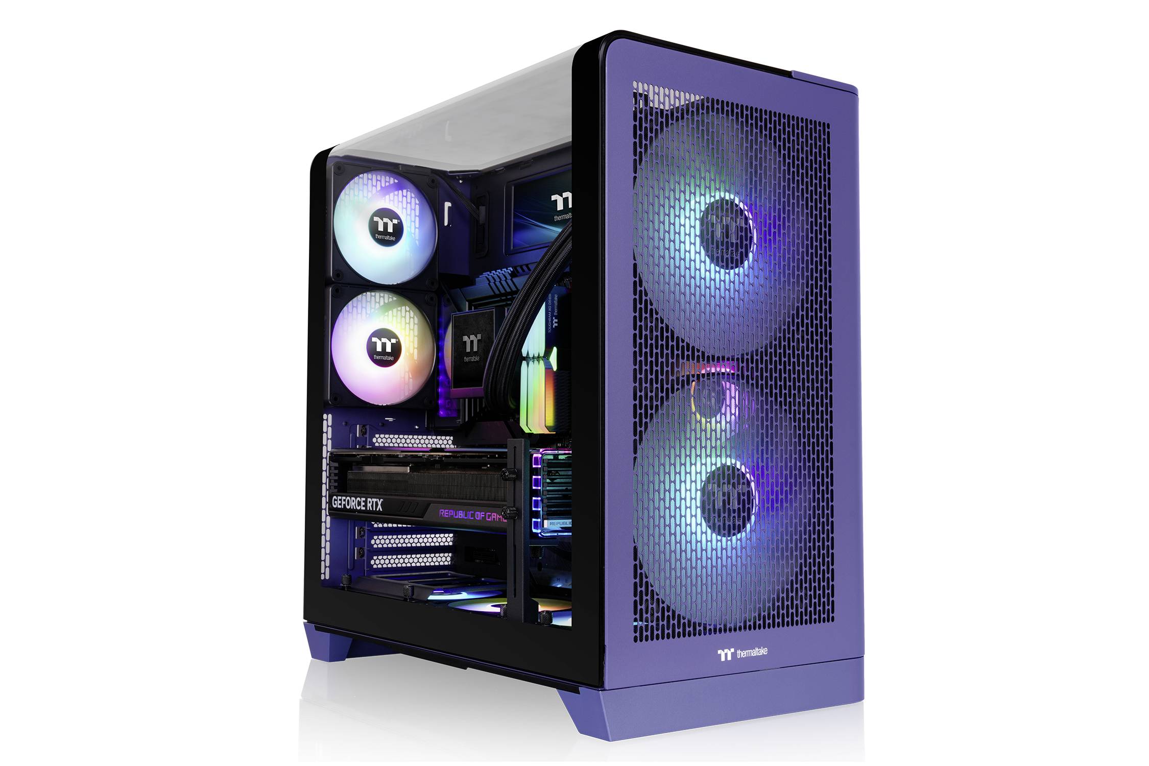 Thermaltake View 390 Air Future Dusk PC-Gehäuse Dunkelblau Staubfilter, Integrierte Beleuchtung, 2 vorinstallierte Lüfte-28