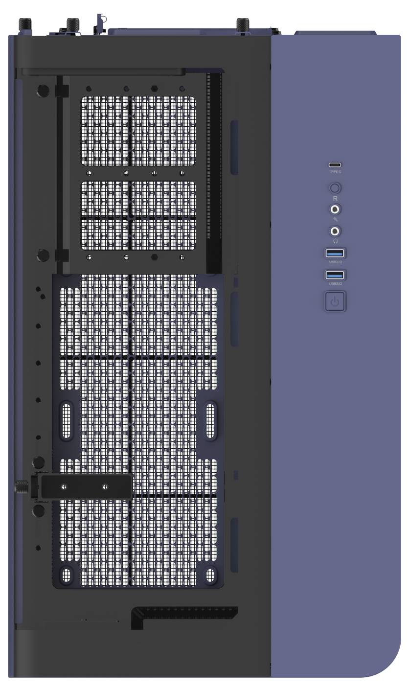 Thermaltake View 390 Air Future Dusk PC-Gehäuse Dunkelblau Staubfilter, Integrierte Beleuchtung, 2 vorinstallierte Lüfte-6