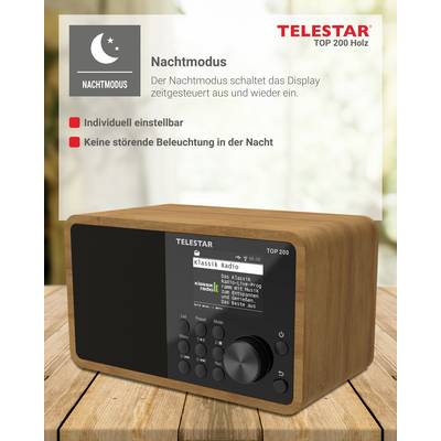 Telestar TOP 200 Holz Internet Kofferradio Internet, DAB+, UKW Bluetooth®, USB, WLAN, AUX Holz-10