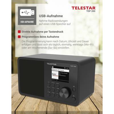 Telestar TOP 200 Schwarz Internet Kofferradio Internet, DAB+, UKW Schwarz-8