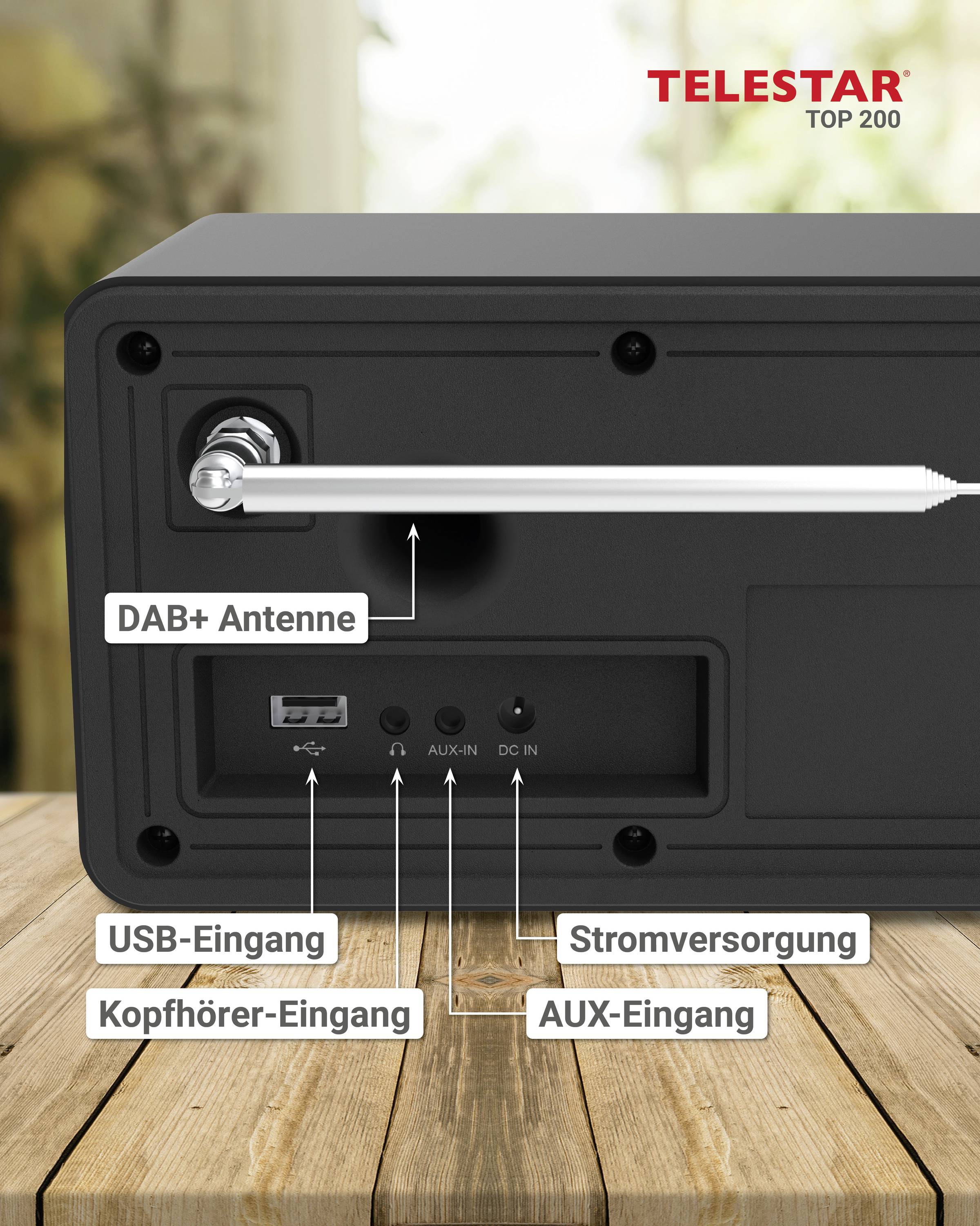 Telestar TOP 200 Schwarz Internet Kofferradio Internet, DAB+, UKW Schwarz-15