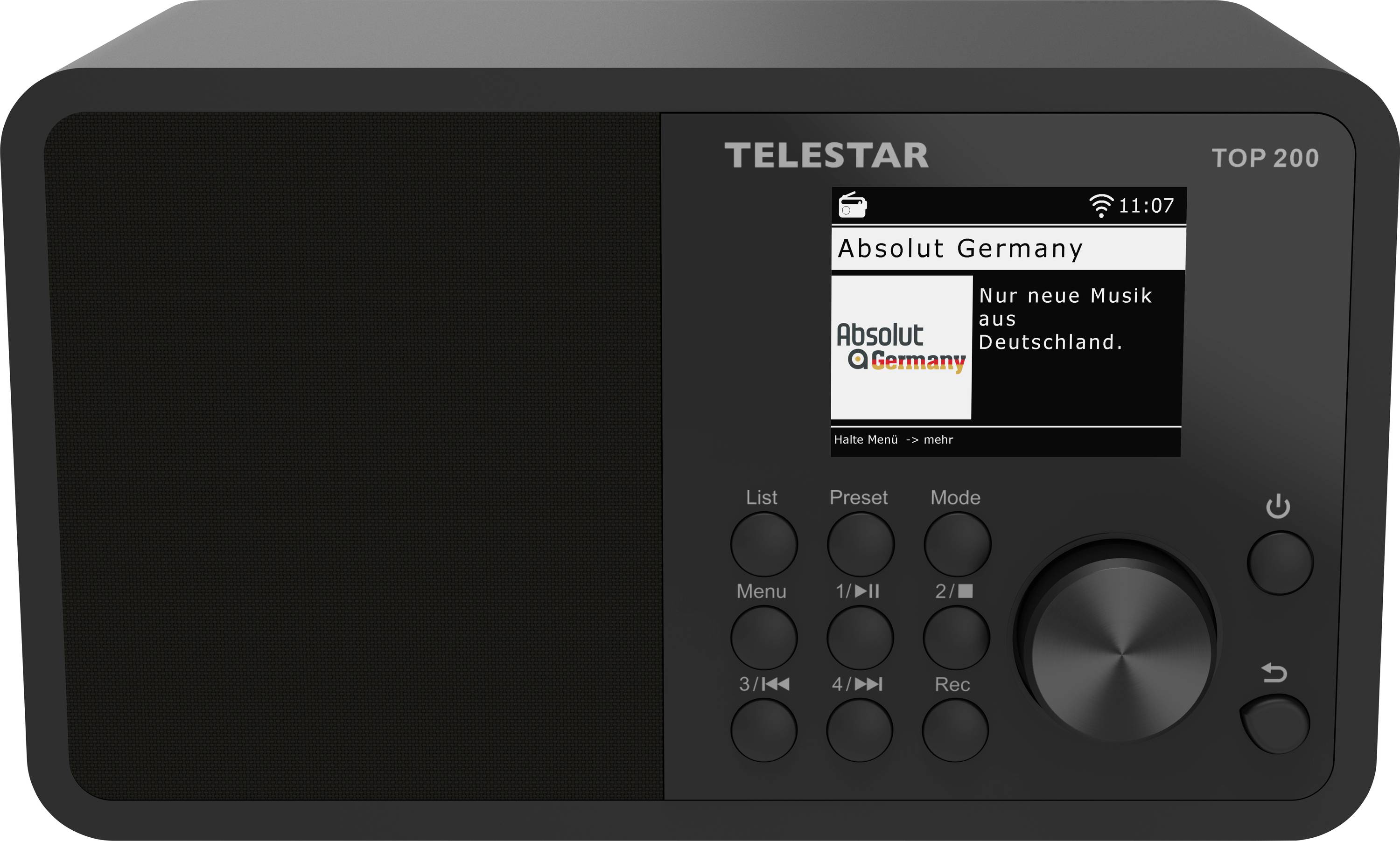 Telestar TOP 200 Schwarz Radio Internet portatile Internet, DAB+, FM Nero