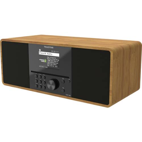 Telestar TOP 300 Holz Internet CD-Radio Internet, DAB+, UKW USB, WLAN, Internetradio, DAB+, CD, Bluetooth®, AUX Inkl. Fe...
