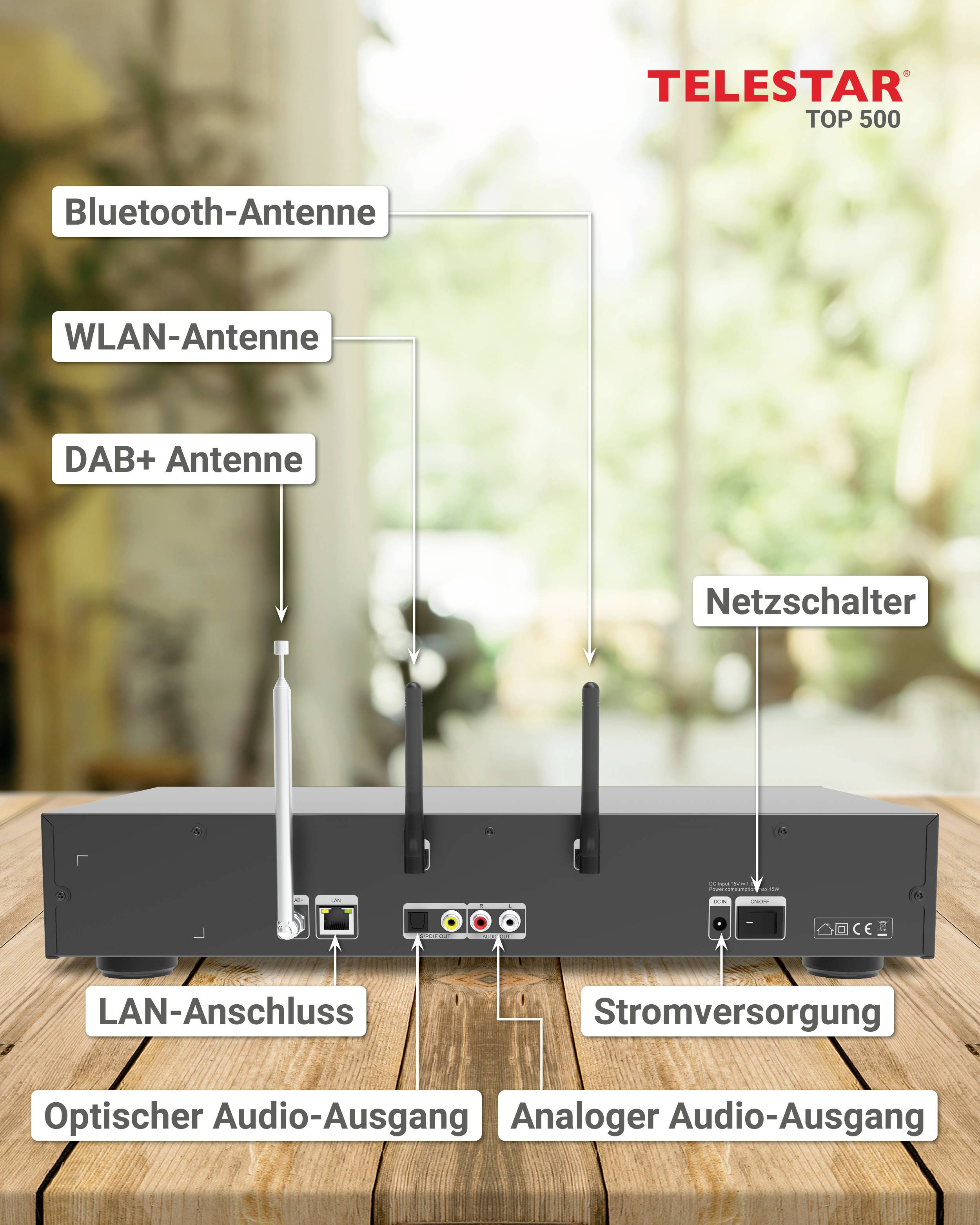 Telestar TOP 500 Schwarz HiFi-Tuner Schwarz-12