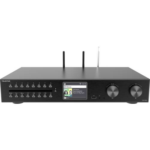 Telestar TOP 550 Schwarz HiFi-Tuner Schwarz Internetradio, Bluetooth®, CD-Player, DAB+, USB