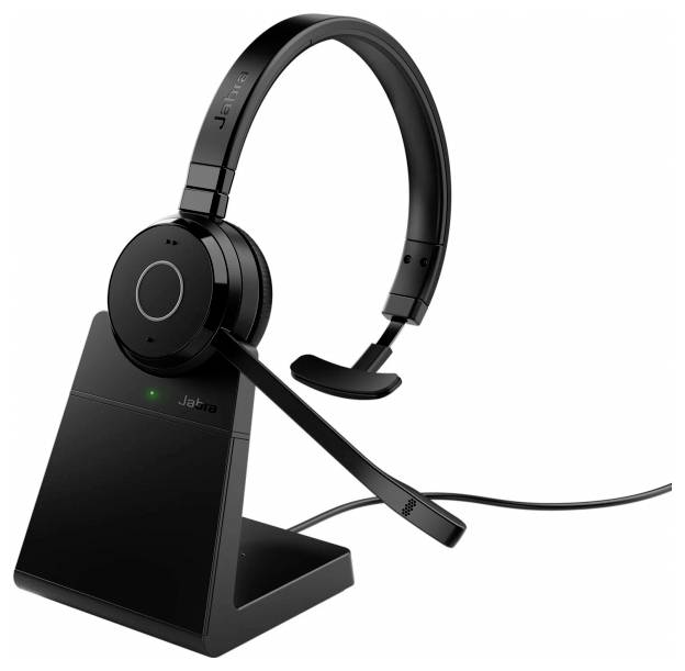 Jabra Evolve 65 TE Link390a UC Mono Cuffie On Ear Bluetooth Nero headset con microfono, Indicatore di carica della batteria, Mono Computer
