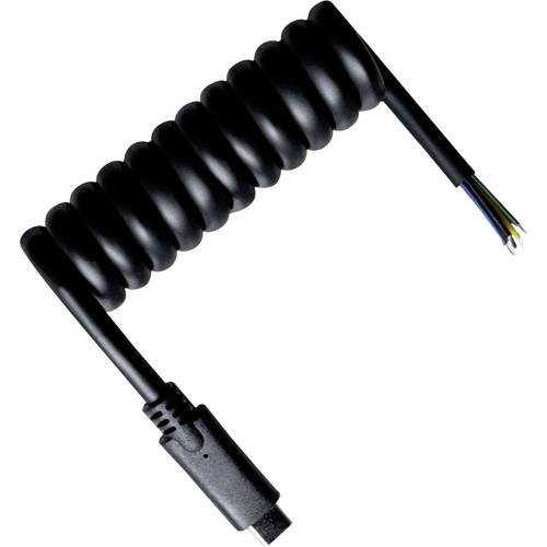 BKL Electronic USB-C® Kabel USB-C®, offene Kabelenden 1 m Schwarz 10080175