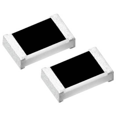 Zwei schwarze rechteckige elektronische Bauteile mit silbernen Kanten, wahrscheinlich Widerstände, diagonal auf einem weißen Hintergrund platziert.