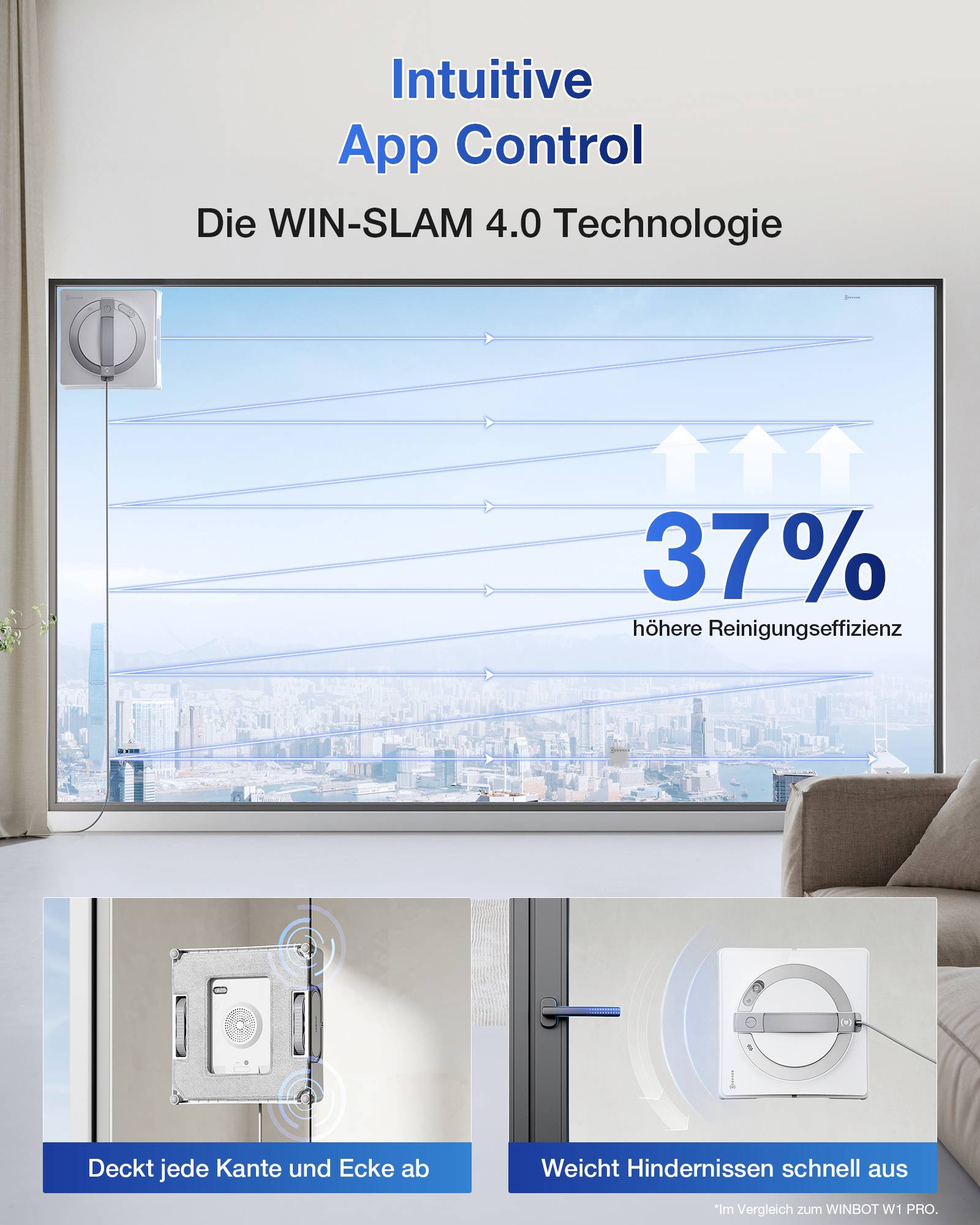 ECOVACS WINBOT W2 PRO Fensterputzroboter Weiß-11