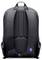 Ein schwarzer Rucksack mit ergonomischen Trägern und einem kleinen Alien-Logo am unteren Ende, designed für Komfort und Stil.