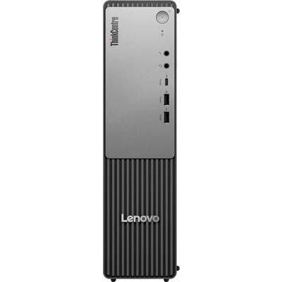 Ein Lenovo ThinkCentre Desktop-Tower mit Einschalttaste, USB-Anschlüssen und Kopfhörerbuchse auf der Frontplatte.