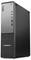 Ein Lenovo ThinkCentre Desktop-Tower in Schwarz und Grau, mit Anschlüssen auf der Frontplatte.